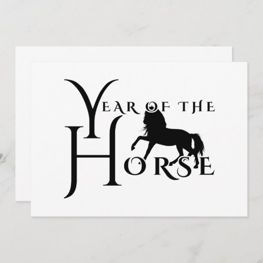 Jaar van het paard kaart (Voorkant / Achterkant)