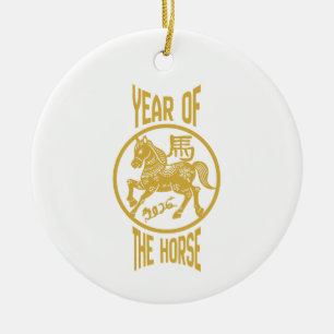 Jaar van het Paard Keramisch Ornament