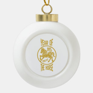 Jaar van het Paard Keramische Bal Ornament