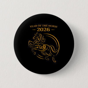 Jaar Van Het Paard Maan Chinese Nieuwjaar Vuur Paa Ronde Button 5,7 Cm