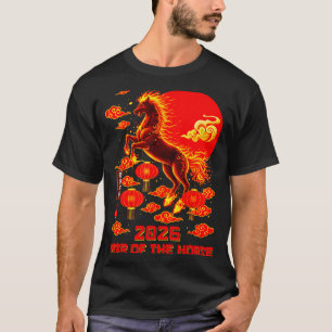 Jaar Van Het Paard Maan Chinese Nieuwjaar Vuur Paa T-shirt