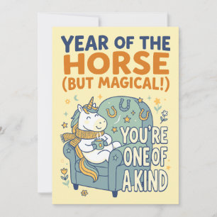 Jaar van het Paard (Maar Magisch) Feestdagenkaart