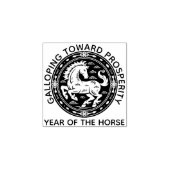 Jaar van het Paard Prosperity Chinese Zodiac Kunst Rubberstempel (Afrduk)
