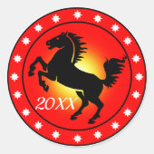 Jaar van het Paard Ronde Sticker (Voorkant)