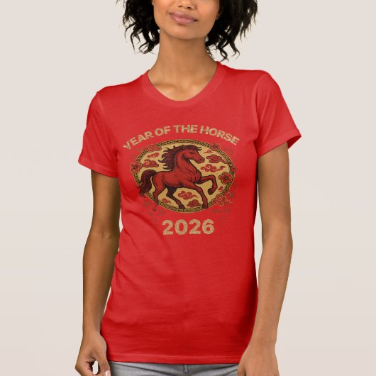 JAAR VAN HET PAARD (TAN) T-SHIRT (Voorkant)