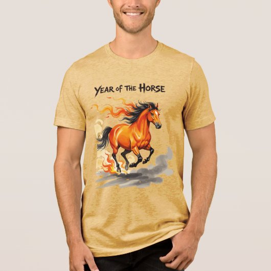 Jaar van het Paard Tri-Blend Shirt (Voorkant)