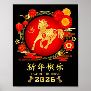 Jaar Van Het Paard Zodiac 2026 – Gelukkig Chinees Poster