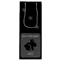 Jaar van het Rabbit Black Glitter Design