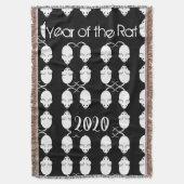 Jaar van het Rat 2020 Mijspatroon met Tekst Deken (Voorkant Verticaal)