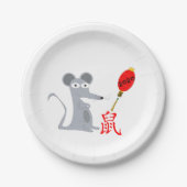 Jaar van het Rat 2020 Papieren Bordje (Voorkant)