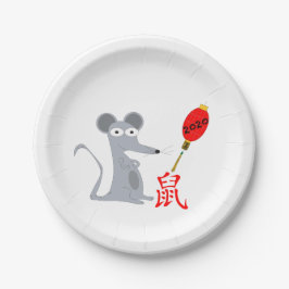 Jaar van het Rat 2020 Papieren Bordje