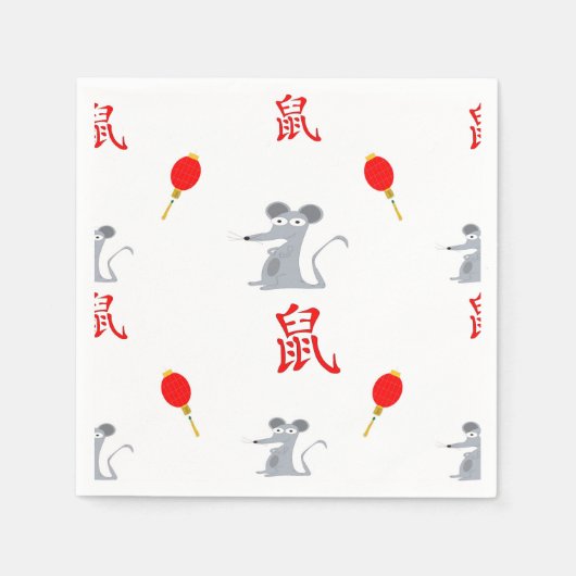 Jaar van het Rat 2020 Servet (Voorkant)