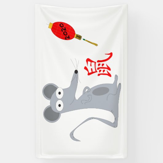 Jaar van het Rat 2020 Spandoek (Verticaal)