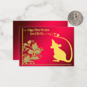 Jaar van het Rode Golden Patroon Notitiekaartje (Voorkant / Achterkant in situ)