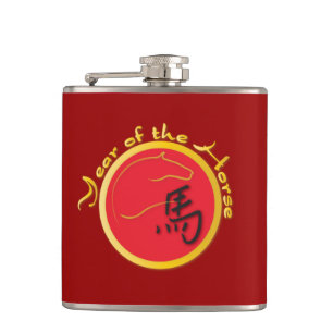 Jaar van het Rood van de Paarden Heupfles