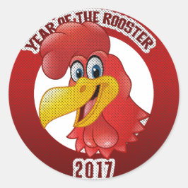 Jaar van het rooster 2017 ronde sticker