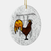 Jaar van het rooster keramisch ornament (Rechts)