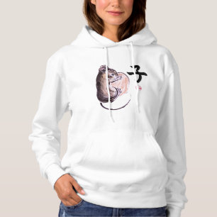 Jaar van het schilderij van de roodbruine inkt hoodie