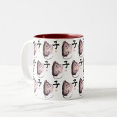 Jaar van het schilderij van de waterverf van de ro tweekleurige koffiemok (Voorkant links)