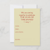 jaar van het snake chinese symbool kaart (Achterkant)