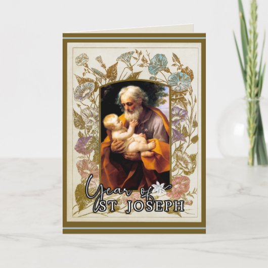 Jaar van het St. Joseph Feest Dag Katholiek Gebed Kaart (Voorkant)