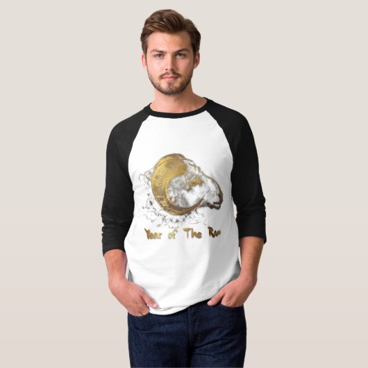 Jaar van het T-shirt "Ram Sheep" of "Goat Man" (Voorkant volledig)