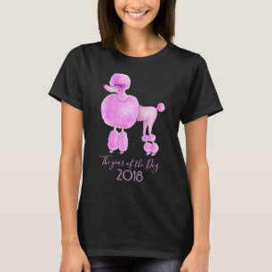 Jaar van het t-shirt van de roze hond