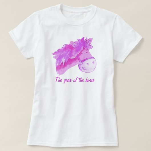 Jaar van het T-shirt voor paardroze meisjes (Design voorkant)