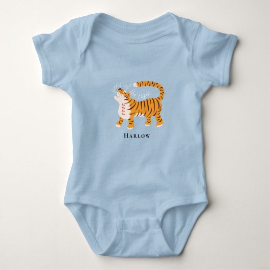 Jaar van het Tiger Blue Baby-pak Romper (Voorkant)