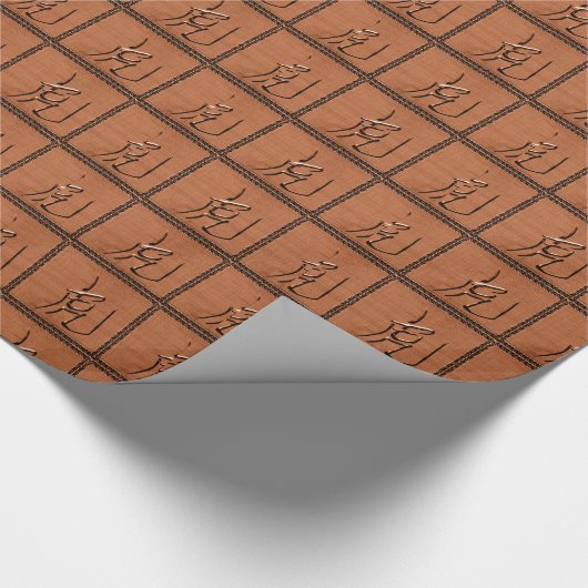 Jaar van het tijger-Chinese symbool Cadeaupapier (Hoek)