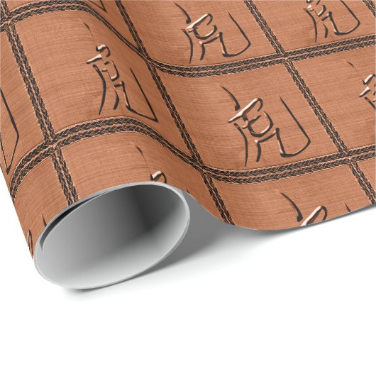 Jaar van het tijger-Chinese symbool Cadeaupapier (Rol Hoek)