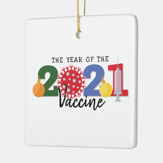 Jaar van het vaccin 2021 keramisch ornament (Links)