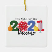 Jaar van het vaccin 2021 keramisch ornament (Voorkant)