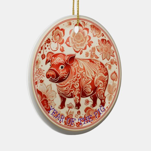 Jaar van het Varken Chiyogami Ornament (Rechts)