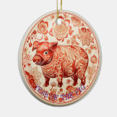 Jaar van het Varken Chiyogami Ornament (Links)