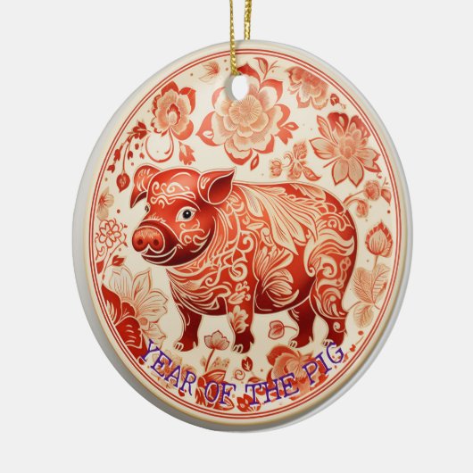 Jaar van het Varken Chiyogami Ornament (Links)