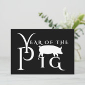 Jaar van het varken kaart (Staand voorkant)