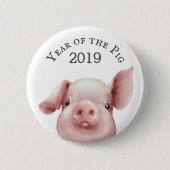 Jaar van het Varkensschap 2019 Ronde Button 5,7 Cm (Voorkant)