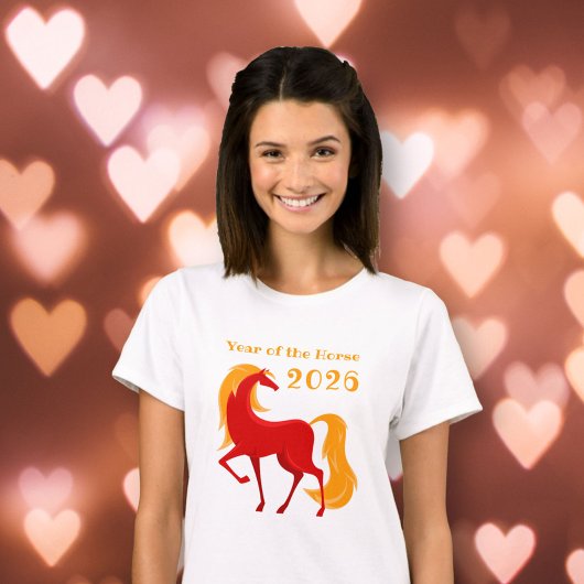 Jaar van het Vuur Paard 2026 Chinese Zodiac Vrouwe T-shirt