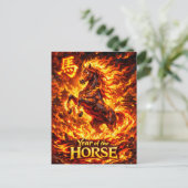 Jaar van het Vuurpaard 2026 Briefkaart (Staand voorkant)