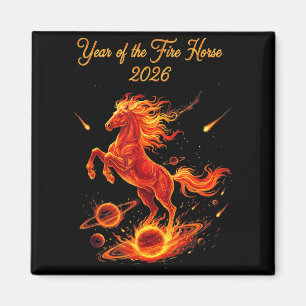 Jaar van het vuurpaard 2026 Chinees nieuwjaar maan Magneet
