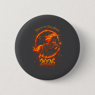 Jaar Van Het Vuurpaard 2026 Chinees Nieuwjaar Ronde Button 5,7 Cm