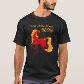 Jaar van het Vuurpaard 2026 Chinese Zodiac Mannen T-shirt (Voorkant)
