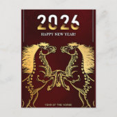 Jaar Van Het Vuurpaard 2026 Feestdagenkaart (Voorkant)