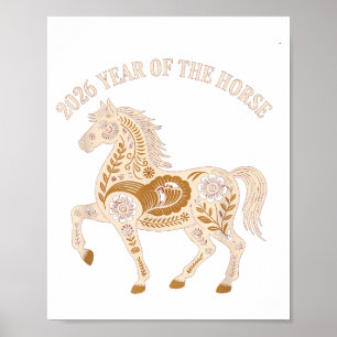Jaar Van Het Vuurpaard 2026 Feestelijk Chinees Nie Poster