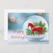 Jaar van het Vuurpaard 2026: Feestelijk Sneeuw Wer Briefkaart (Voorkant / Achterkant)