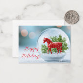 Jaar van het Vuurpaard 2026: Feestelijk Sneeuw Wer Notitiekaartje (Voorkant / Achterkant in situ)