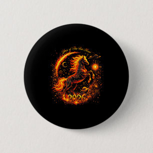 Jaar van het Vuurpaard 2026 Lunar Chinese Nieuwjaa Ronde Button 5,7 Cm