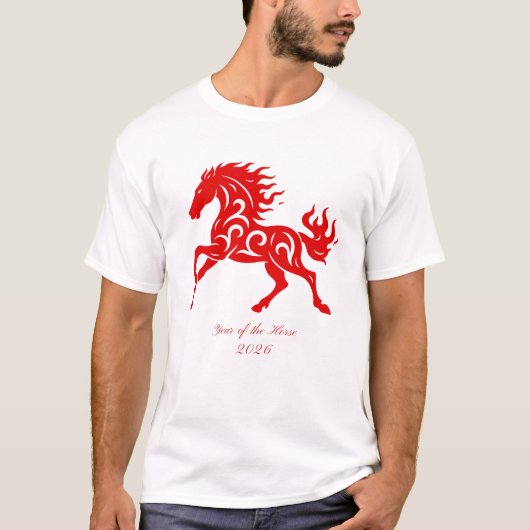 Jaar van het Vuurpaard 2026 T-shirt (Voorkant)
