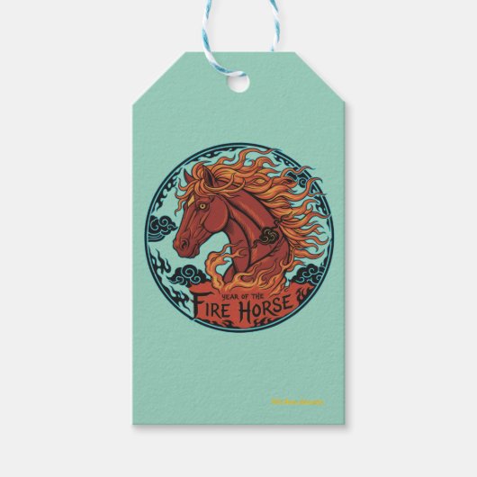 Jaar van het Vuurpaard Cadeaulabel (Voorkant)
